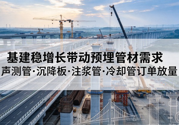 张家界基建稳增长带动预埋监测管材需求，声测管、沉降板、注浆管订单持续放量